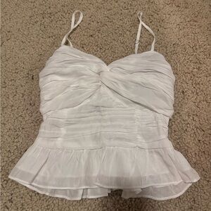 Vestique White Ruched Camisole Top
